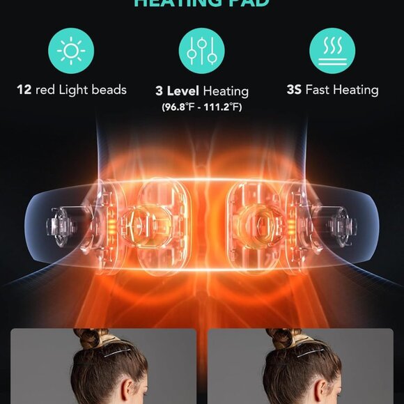 SKG Neck Massager with Heat Electric Red Light Pulse Vibration K5-3PRO - Picture 6 of 9